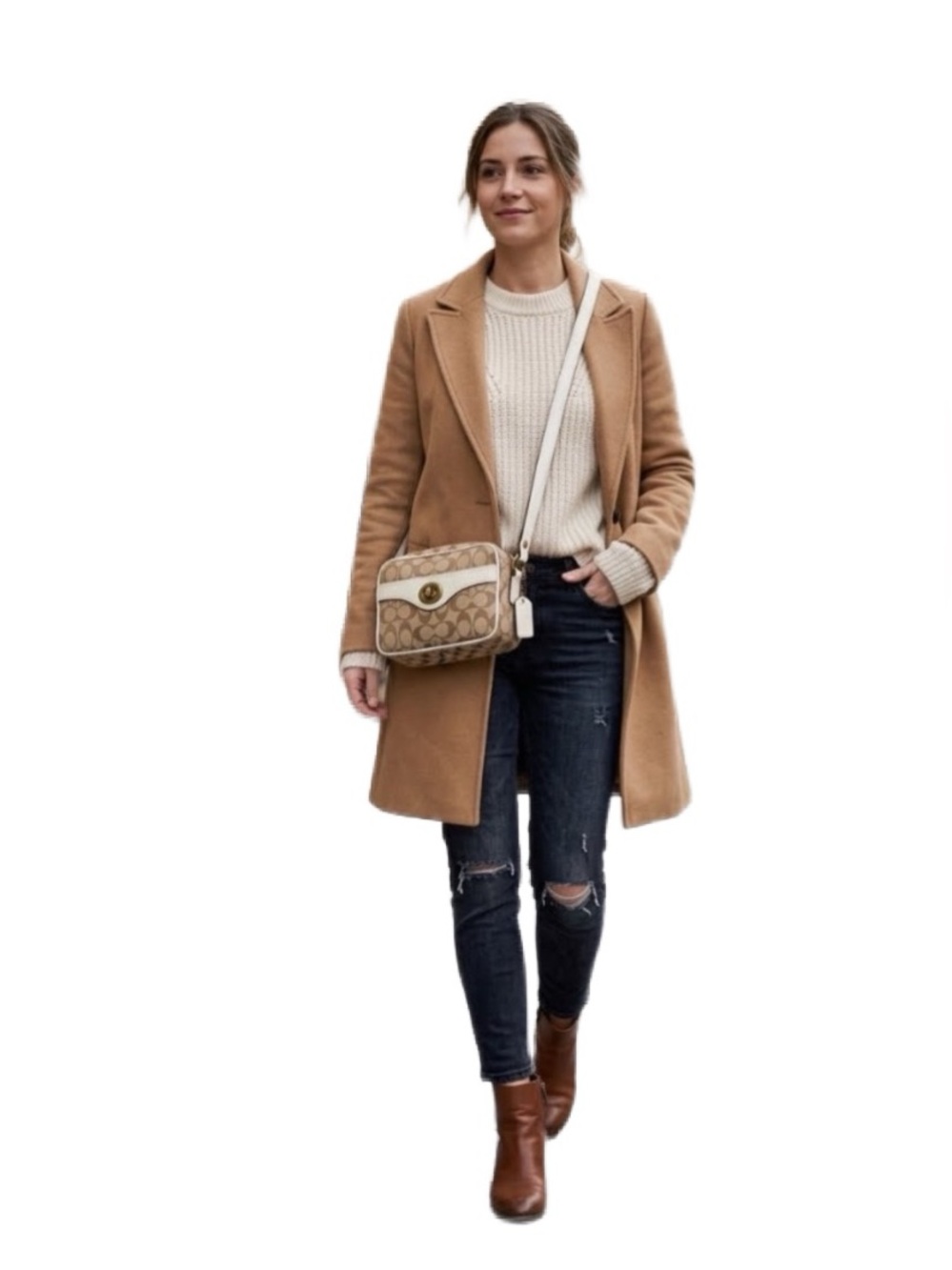 COACH Vintage Hamptons Signature Jacquard Canvas Crossbody Bag 10565